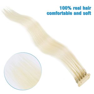 Extensions de cheveux Remy 6D de deuxième génération à clipser, double épaisseur, pouvant être permanentées, sans nœuds, cinq mèches en rangée (20 pouces) # <span class=keywords><strong>60</strong></span>) 10a 1b - Product Image 2