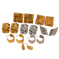 Boucles d'oreilles carrées texturées élégantes Gaovo Premium, plaquées or 18 carats, en acier inoxydable, bijou tendance pour femme