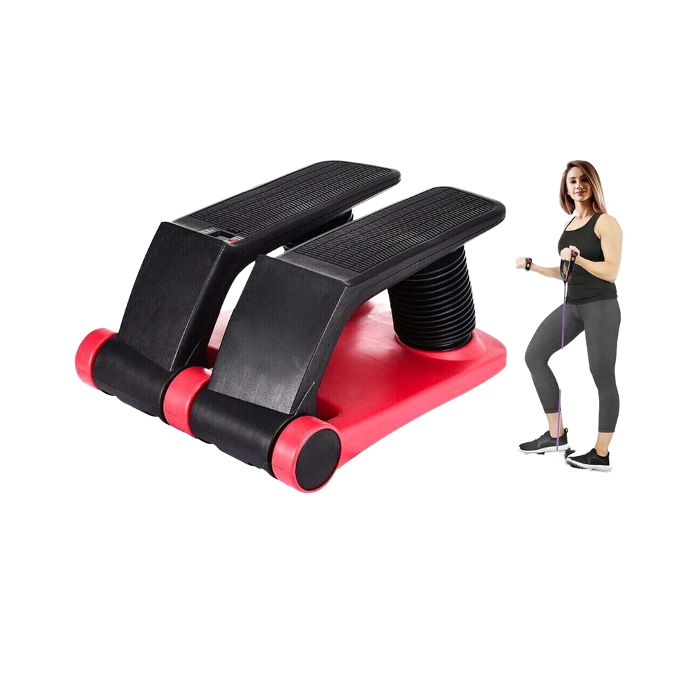 Air Stair Climber Fitness Machine Stepper Climber Adjustable Resistance Bands Comfortable Foot Pedals Cardio Training Exercise