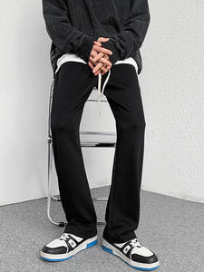 Pantalons de survêtement de sport de nouvelle génération, de bonne qualité, taille mi-haute, coupe ample, molleton, jambe large, décontractés - Product Image 5