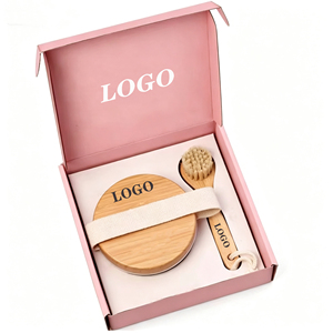 Set di Spazzole per il Corpo con Logo Personalizzato, Setole Naturali Esfolianti per Doccia e Bagno, Spazzola Ovale in Legno per la Cura della Bellezza - Product Image 1