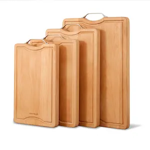 Tabla de cortar de madera para frutas y verduras, tabla de cortar de madera de haya ecológica