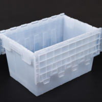 Caisse de rangement empilable en plastique transparent PP pour jouets et vêtements, facile à déplacer, caisses en plastique emboîtables pour légumes