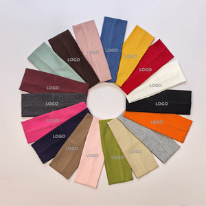 Fascia per Capelli Sportiva in Cotone Lavorato a Maglia, Stile Europeo e Americano, Tinta Unita, Elastica e Larga, Ideale per Yoga e Attività all'Aperto - Product Image 1