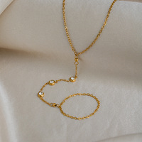 Bijoux pour femmes, tendance américaine, mode haut de gamme, zircon blanc, acier inoxydable, plaqué or 18 carats, chaîne de doigt élégante