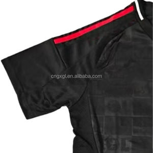 Großhandel New Design Günstiger Preis Hochwertige atmungsaktive Männer Spieler Version Blank Fußball Trikot Kinder Schwarz Orange Fußball Trikot - Product Image 3