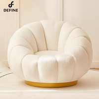 Mobilier moderne pour hôtel Pouf confortable en bois en forme de citrouille Canapé de loisir Chaise pour balcon Salon
