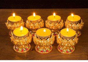 Lotus Shape bơ nến Đèn chủ cơ sở Tây Tạng Phật Giáo cầu nguyện gia công dịch vụ sản phẩm - Product Image 5