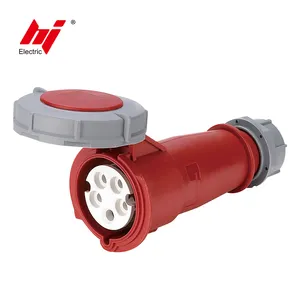 400V AC Power Socket 16A 5 Pin LED Light Waterproof Industrial Connector 3P+N+E Industrial Site Socket