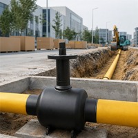 Vanne à boisseau sphérique entièrement soudée en acier au carbone antistatique API 6D ASME B16.34 PN16 pour distribution de gaz souterraine à enrobage direct