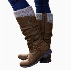 Bottines en cuir de veau pour femmes, taille plus, automne et hiver, style européen et américain - Product Image 1