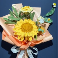 Bouquet de fleurs artificielles classiques en polyester doux fait à la main KIVA - Rose - Longue durée - Haute simulation - Cadeau pour anniversaire - Décoration de la maison