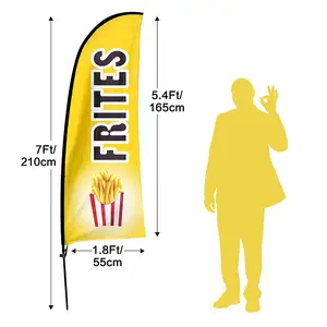 Bandera Publicitaria para Puesto de <span class=keywords><strong>Comida</strong></span>, Bandera de Pluma sin Viento para Publicidad Comercial de Salón de Belleza - Product Image 1