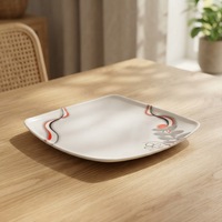 Assiettes carrées classiques en plastique écologique réutilisables de haute qualité Jamie pour la vente en gros, idéales pour les fêtes et banquets
