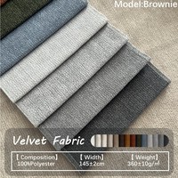 Tissu d'ameublement en velours imitation lin, 100% polyester, 360 g/m², tissu chenille côtelé, texture douce pour canapé, chaise, coussin