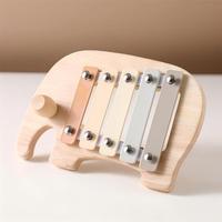 Montessori Wooden Elephant Xylophone Toy Baby Musical Instrument Glockenspiel Percussion Mallet Toddler Kids Education