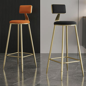 Modern Home Minimalist Velvet Bar Counter <b>Stool</b> Customizable Factory Gold Metal <b>Vintage</b> Design for Cafe Restaurant Furniture Ita - Product Image 1