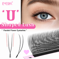 EMEDA En gros Extensions de cils 0.07 U YY 3D 4D 5D 6D à double pointe, en forme de U, en forme de W, en forme de trèfle, plateaux de cils préfabriqués en éventail pour volume, Cilios