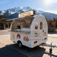 Fantaisie remorquable luxe café vin doux boisson froide limonade bière restauration camion de nourriture chariot avec affichage coin salon
