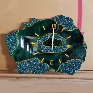 Horloge murale créative en porcelaine de cristal, peinture 3D en acrylique personnalisée pour l'entrée, la décoration de la maison, le salon et la salle à manger - Product Image 1