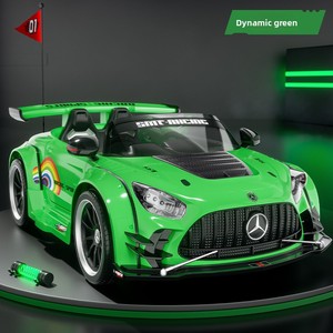 Voiture électrique rechargeable 12V grande taille pour enfants, jouet à roulettes en plastique pour l'extérieur, deux places pour garçons et filles - Product Image 1