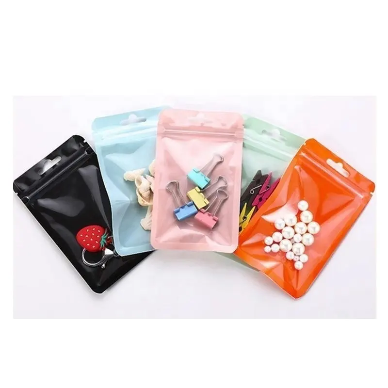 Jewelry Phone Case Candy Plastic Bag Custom Size Reusable PET Inner Composite Color Mylar Resealable Smell Proof Packaging Bags