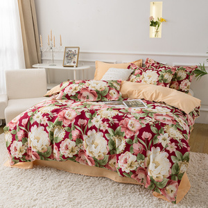 Set di biancheria da letto in microfibra con stampa floreale di lusso 100% lenzuola Super morbide in poliestere ipoallergenico e senza rughe - Product Image 2