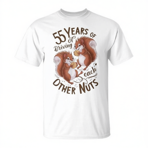 T-shirt pour le 55e anniversaire de mariage, 55 ans d'entraînement mutuel, célébrez avec un design amusant et ludique - Product Image 2