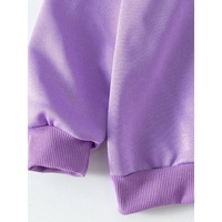 Conjunto Deportivo de 2 Piezas para Niñas, Sudadera con Capucha y Pantalones, Diseño Moderno de Anime K-Pop, Estampado de Ídolos de Dibujos Animados, Color Morado
