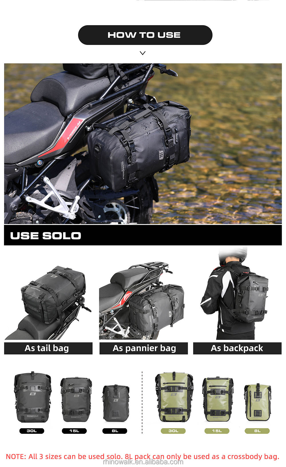 E-riding 2 Pack Waterproof Motorcycle Saddlebag With A Cup - View #9