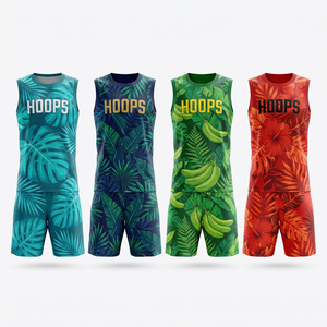 Ensembles de maillots de <span class=keywords><strong>basket</strong></span>-ball personnalisés à motif de feuilles tropicales, sans manches, en mesh, uniformes de <span class=keywords><strong>basket</strong></span>-ball <span class=keywords><strong>pour</strong></span> les clubs, séchage rapide, respirant - Product Image 2
