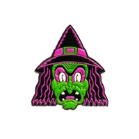 Halloween saison Dark Evil Terrifying Pumpkin and Witch Épingles en émail Processus de personnalisation à faible barrière L'usine produit des épinglettes