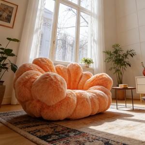 टेडी फ्लेक्स शेल कपड़े सोफे कुर्सी अद्वितीय फूल के आकार के लिविंग रूम सोफे फ्फी क्लाउड बैठने वाले आधुनिक लक्जरी फर्नीचर - Product Image 2