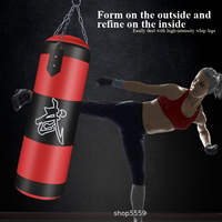 Sac de frappe en PU à suspendre, 100cm, 80cm, 60cm, rempli d'éponge, pour l'entraînement de boxe à domicile