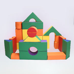 Yocolor ชุดของเล่นผ้าปูนุ่มสำหรับเด็ก,เสื่อปูโซนเล่นและบล็อกลูกบาศก์เนื้อนิ่ม35ชิ้นสำหรับการเรียนรู้การเล่นและการสร้างของเด็ก - Product Image 6