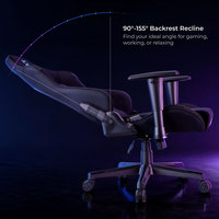 Chaise de jeu dynamique OEM/ODM en gros, moderne, réglable en hauteur, pivotante, à dossier haut, avec éclairage RGB pour adulte