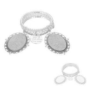 Cornice Portafoto Commemorativa da Donna <span class=keywords><strong>con</strong></span> Ciondolo a Medaglione e Cristallo per Sposa e Damigella d'Onore - Bracciale Portafoto per i Propri Cari - Product Image 1