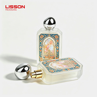 Emballage personnalisé de flacon de parfum carré en verre avec vaporisateur, impression 3D, flacon de parfum vide de luxe