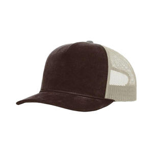 Vente en gros de haute qualité 5 panneaux casquette de camionneur en velours côtelé avec dos en maille souple respirante taille réglable chapeau de sport pour hommes femmes - Product Image 4