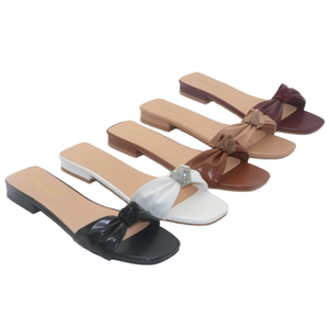 <span class=keywords><strong>Eleganti</strong></span> ed <span class=keywords><strong>eleganti</strong></span> scarpe basse da donna con tacco corto comode pantofole estive con accessorio <span class=keywords><strong>a</strong></span> diamante lucido - Product Image 5