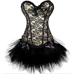 Femmes Sexy Burlesque Overbust Corset <span class=keywords><strong>Bustier</strong></span> Top Avec Mini TuTu Jupe Fancy Dresses Costume Sexy Gothic Corsets Dress Ecoparty - Product Image 2