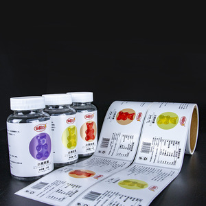 <b>Gummy</b> <b>Bear</b> Candy Pet Label Waterproof Rectangular Self Adhesive Food Packaging Custom Print 3 In Core - Product Image 1
