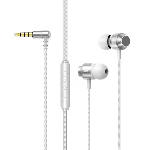 Factory Price Wired Music Earphones & Headphones In-Ear with Mic Volume Control 3.5 mm Earpiece Metal Earpieces