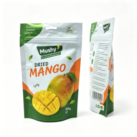 Sachet refermable alimentaire à fermeture éclair, multicouche, pour fruits secs (mangues), résistant à l'humidité, personnalisable (taille et impression), OEM