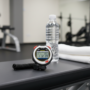 Chronomètre électronique numérique portable professionnel pour sports aquatiques avec affichage LCD à 2 lignes, 10 mémoires de tours et fonction de mesure de la température - Product Image 4