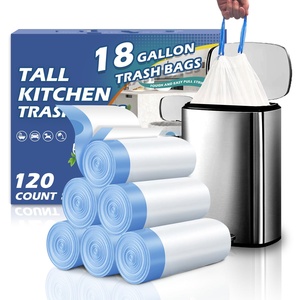 Sacs à déchets compacts YC Custom 18 33 gallons avec cordon de serrage, 120 unités, sacs poubelle robustes pour bureau - Product Image 1