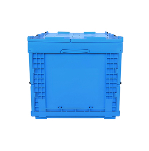 Langlebig 60x40x36,8 cm Massiv klappbarer Kunststoff-Vorrats behälter Recycelbar Wieder verwendbar Hochs ichtbar Grüner Deckel Stapelbar Faltbares PP - Product Image 6