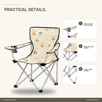Chaise de camping en gros pour événements en plein air avec porte-gobelet latéral et logo et motif personnalisés pour soirées autour du feu de camp