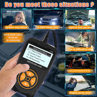 Escáner OBDII/EOBD Negro V319, Lector de Códigos, Detector de Fallas de Automóviles de 12V y Herramienta de Diagnóstico OBD2 para Automóviles
