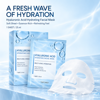 Masque facial en feuille à l'acide hyaluronique de marque privée, hydratation intense, adoucit les peaux sèches, répare la barrière cutanée, masque hydratant pour le visage, OEM